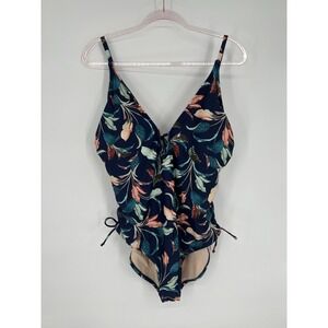 Mynah One Piece Floral Swimsuit Womens Sz XXL Multi-Color Med‎ Coverage Org $84